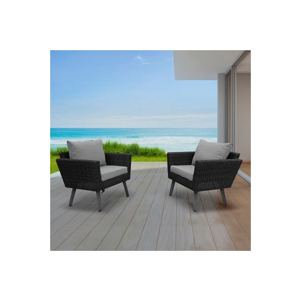 Rta Products Llc DUKAP Outdoor Kotka 2 Piece Wicker Patio Seating Set W/ Cushions O-DK-P01-A - main